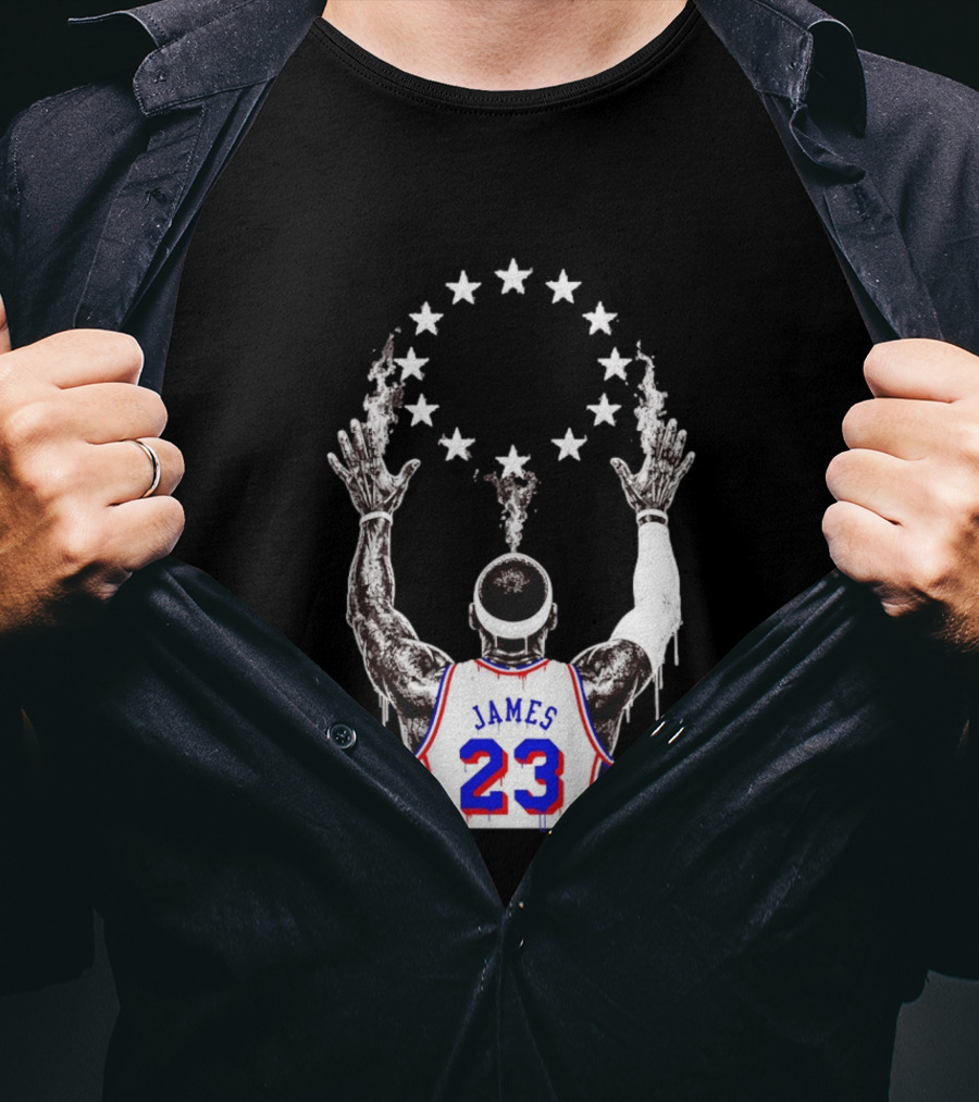 LeBron James 23 Philadelphia 76ers Starry T-Shirt