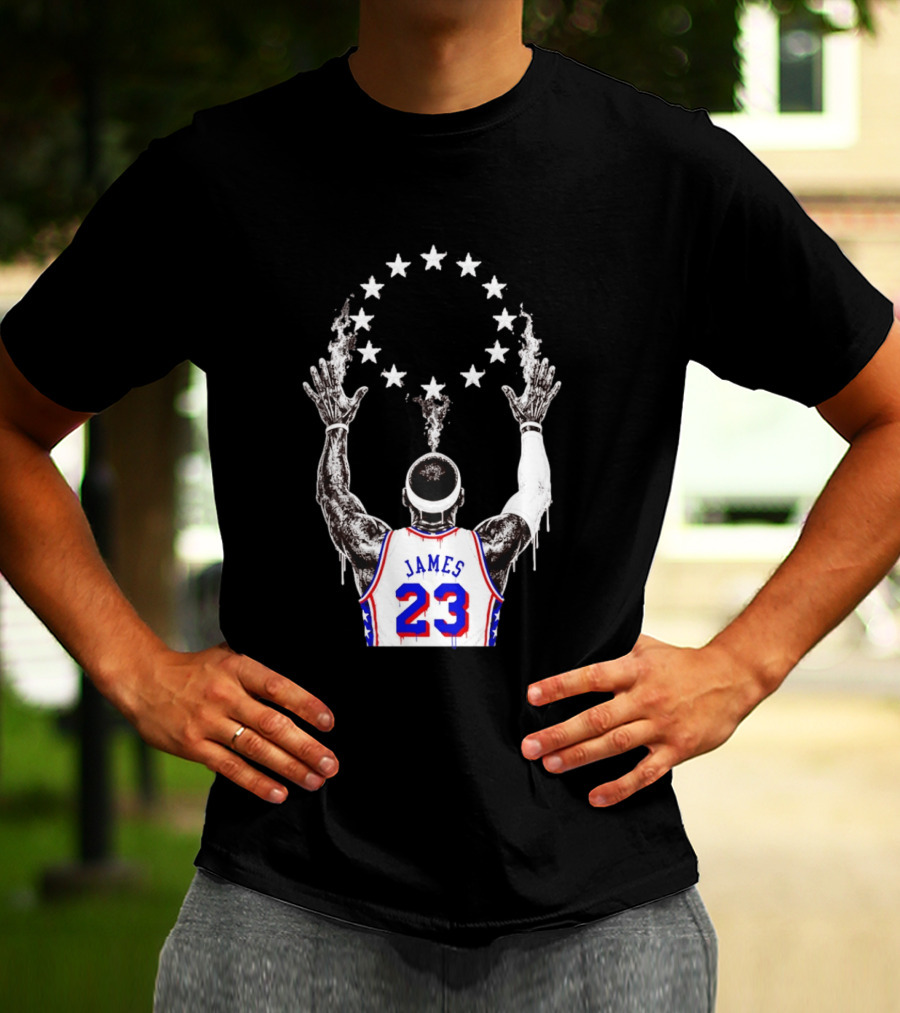 LeBron James 23 Philadelphia 76ers Starry T-Shirt