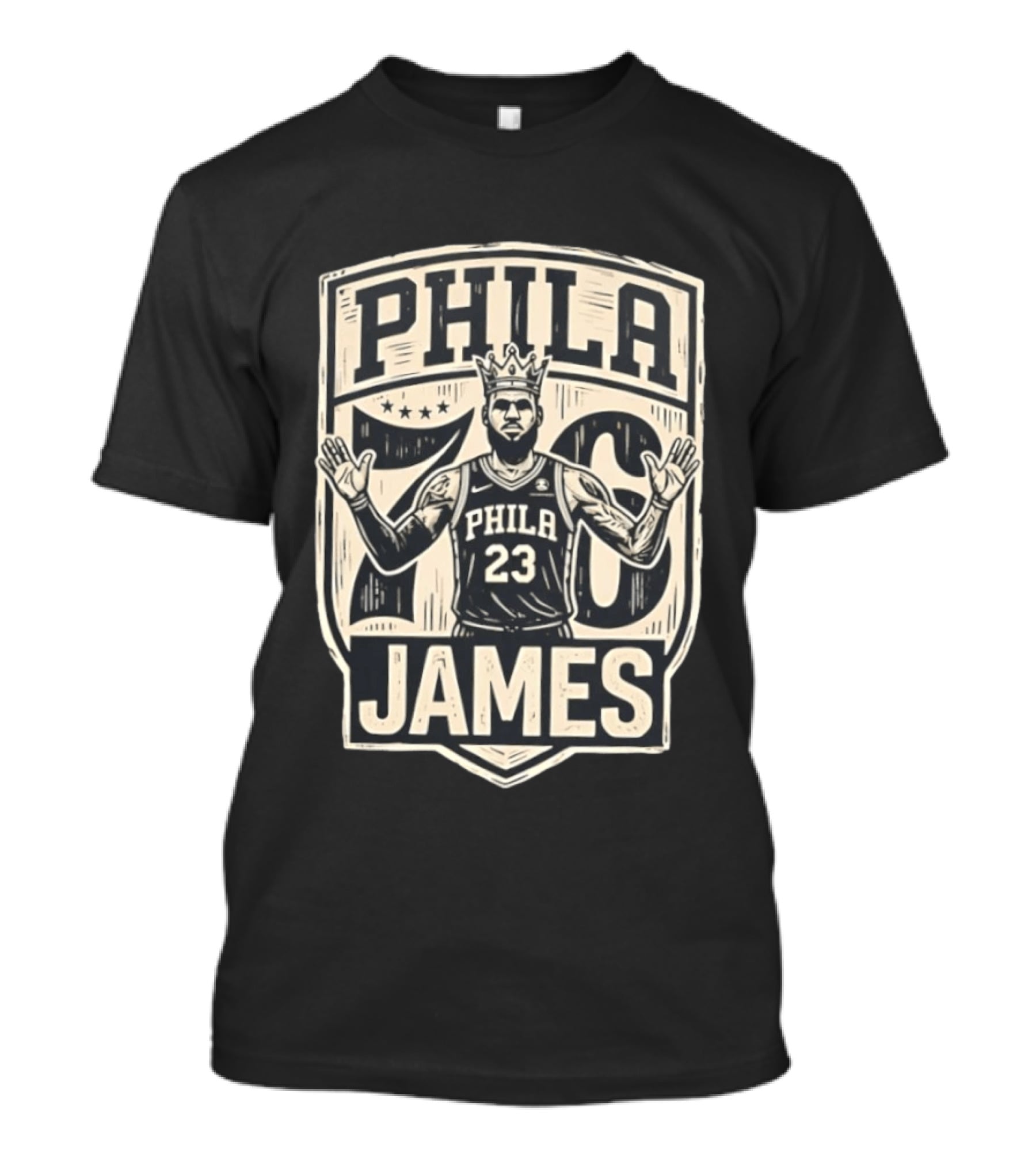 Phila 76 James 23 Lebron Basketball Crown T-Shirt