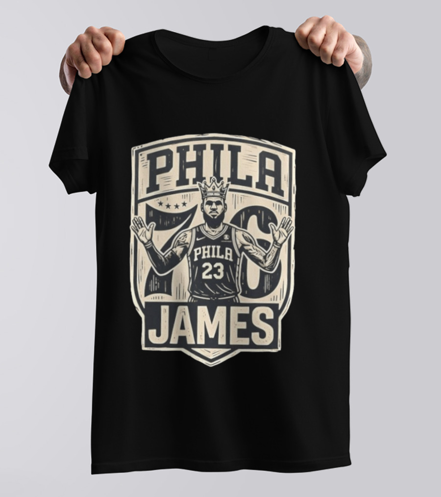 Phila 76 James 23 Lebron Basketball Crown T-Shirt