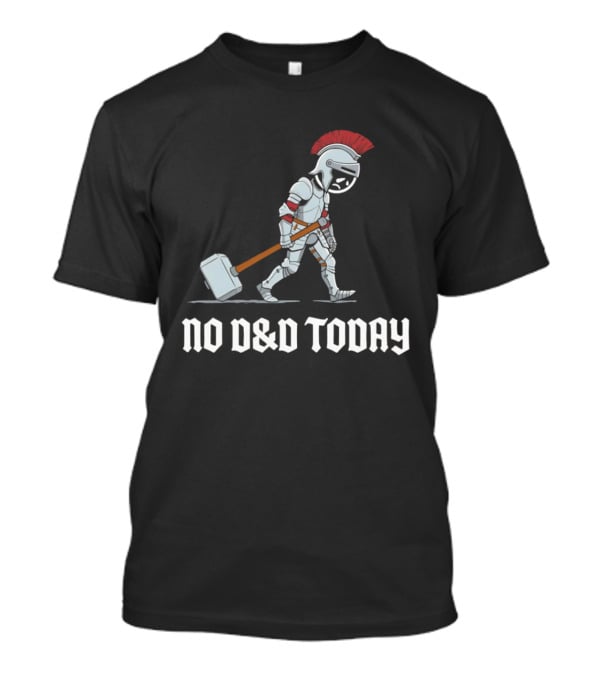 No D&D Today Cartoon Paladin Armor And Hammer T-Shirt