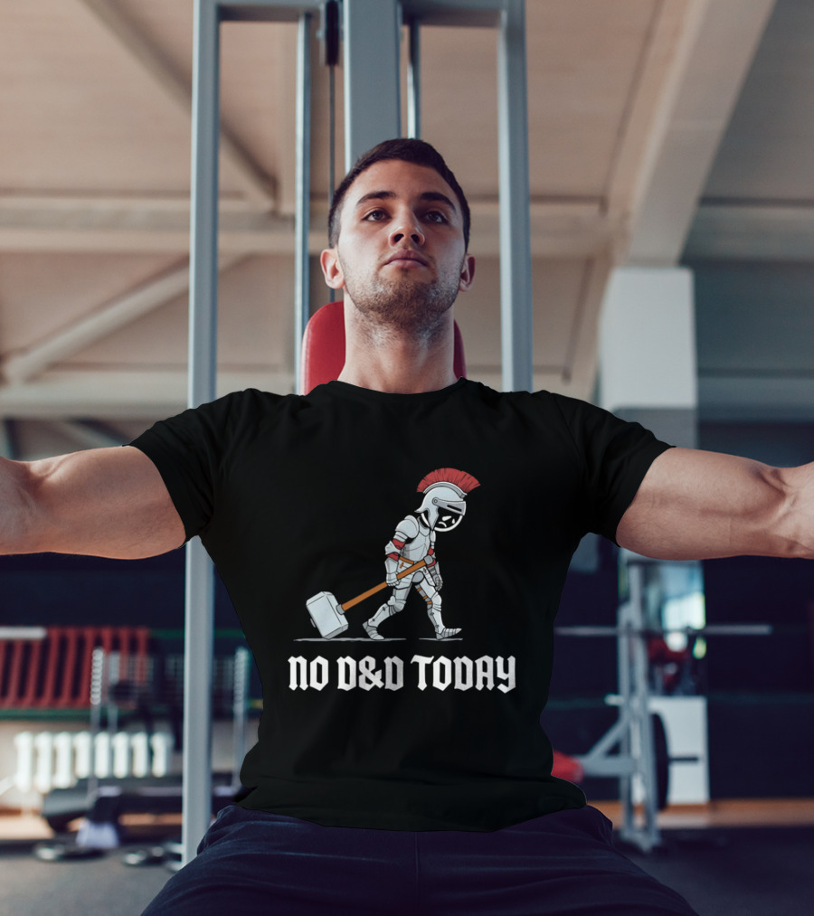 No D&D Today Cartoon Paladin Armor And Hammer T-Shirt