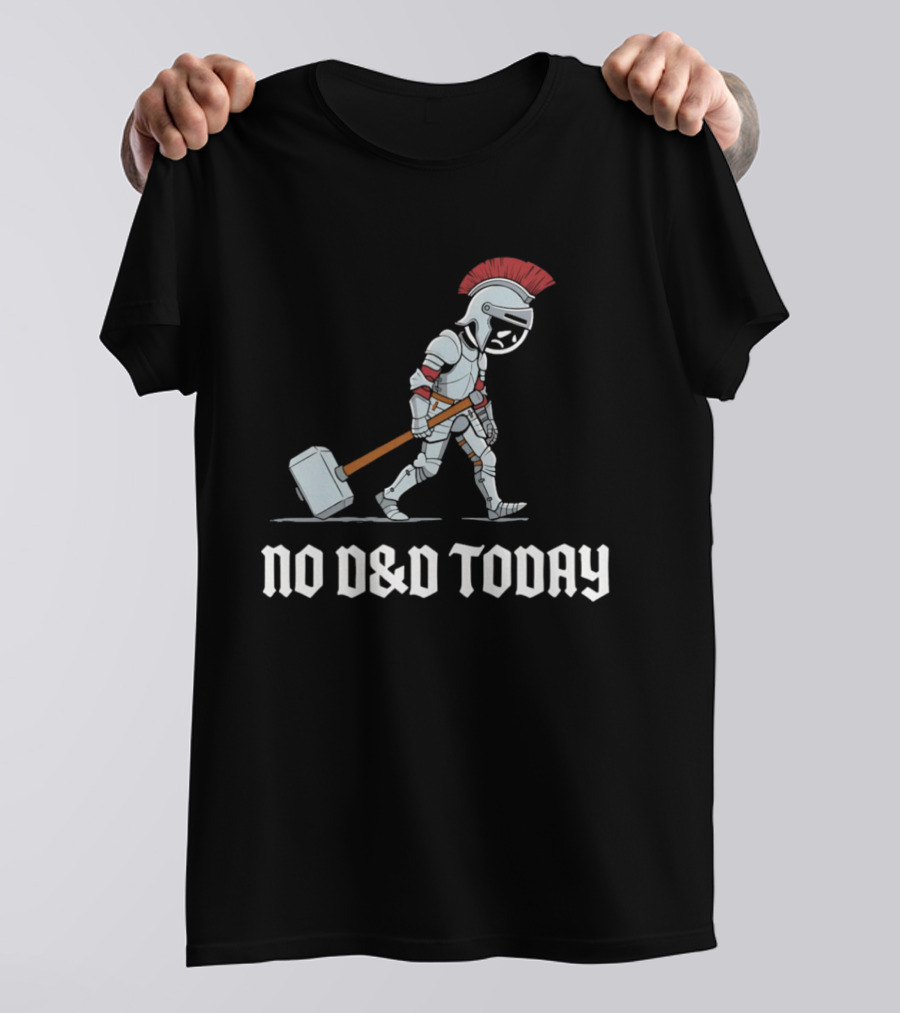 No D&D Today Cartoon Paladin Armor And Hammer T-Shirt