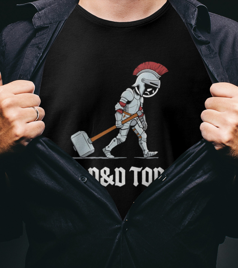 No D&D Today Cartoon Paladin Armor And Hammer T-Shirt
