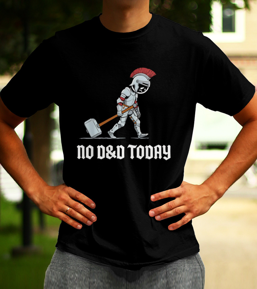 No D&D Today Cartoon Paladin Armor And Hammer T-Shirt