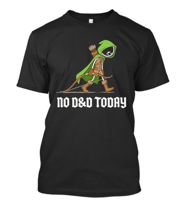 No D&D Today Ranger Cartoon Archer Green Hood Bow And Arrows T-Shirt