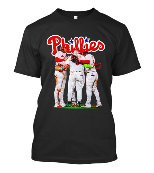 Philadelphia Phillies Team Huddle Harper '26 Baseball Collaboration T-Shirt