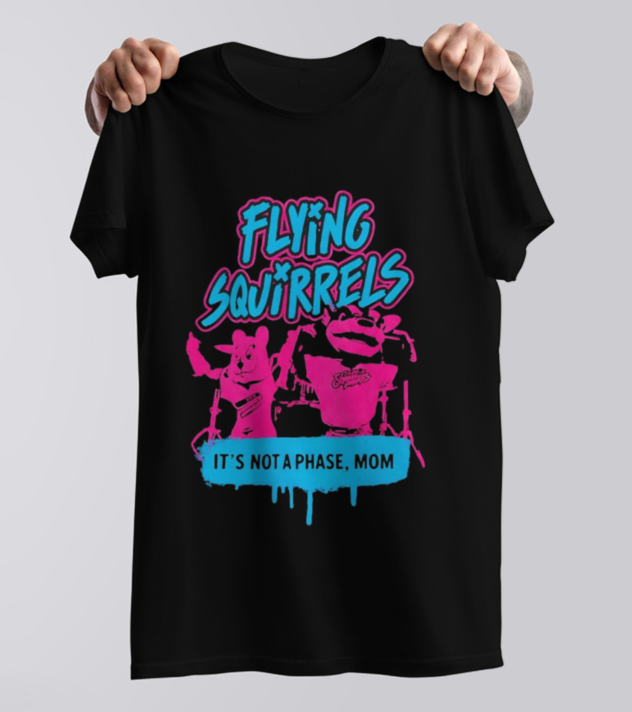 Richmond Flying Squirrels It's Not A Phase Mom Neon Squirrel Characters T-Shirt