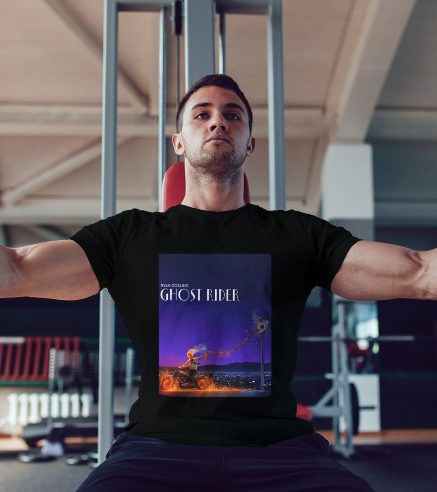 Ryan Gosling Ghost Rider Meets La La Land Lamppost Scene T-Shirt