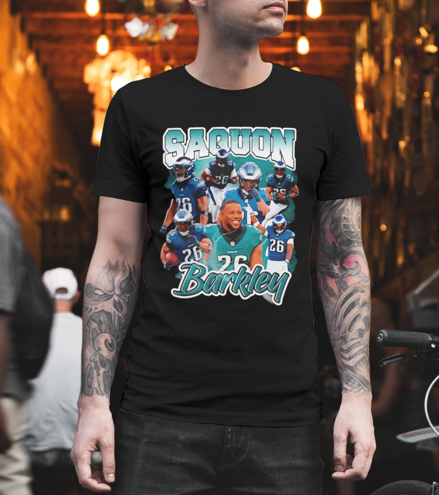 Saquon Barkley Eagles Number 26 Player Collage T-Shirt