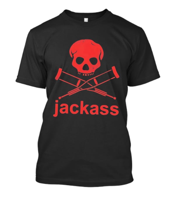 Skull Crutches Jackass Red T-Shirt