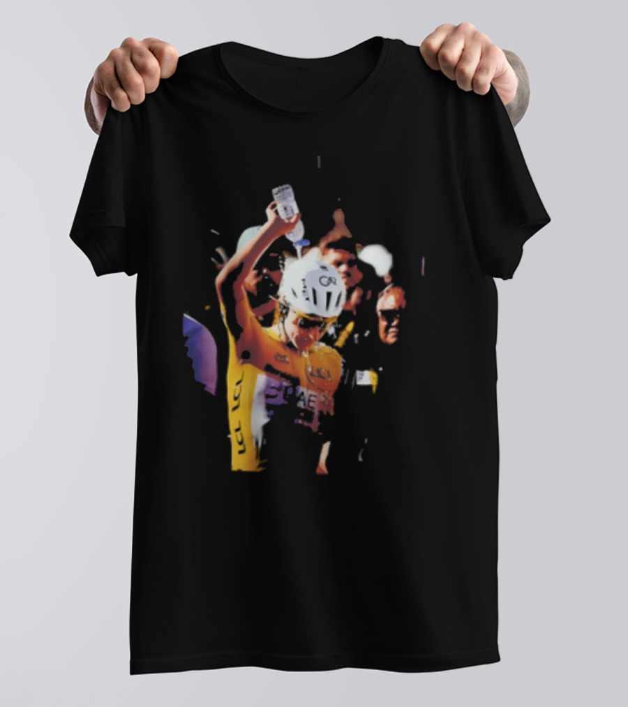 Tadej Pogačar Cooling Off With Water Bottle T-Shirt