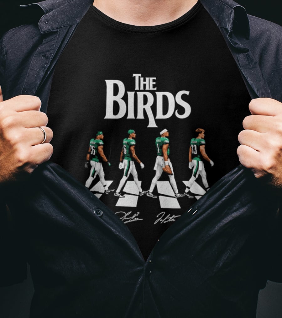 The Birds Philadelphia Eagles Abbey Road Players Signatures T-Shirt