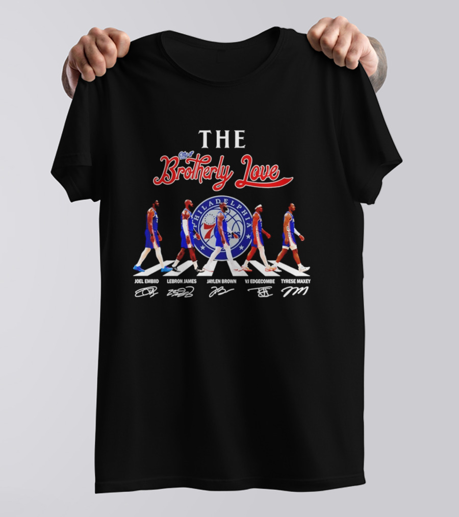 Philadelphia 76ers Brotherly Love Lebron James Abbey Road Joel Embiid Tyrese Maxey Tobias Harris T-Shirt