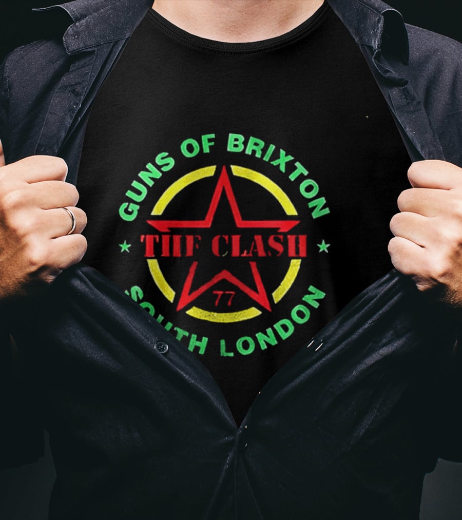 Guns Of Brixton The Clash South London 77 Star Circle T-Shirt