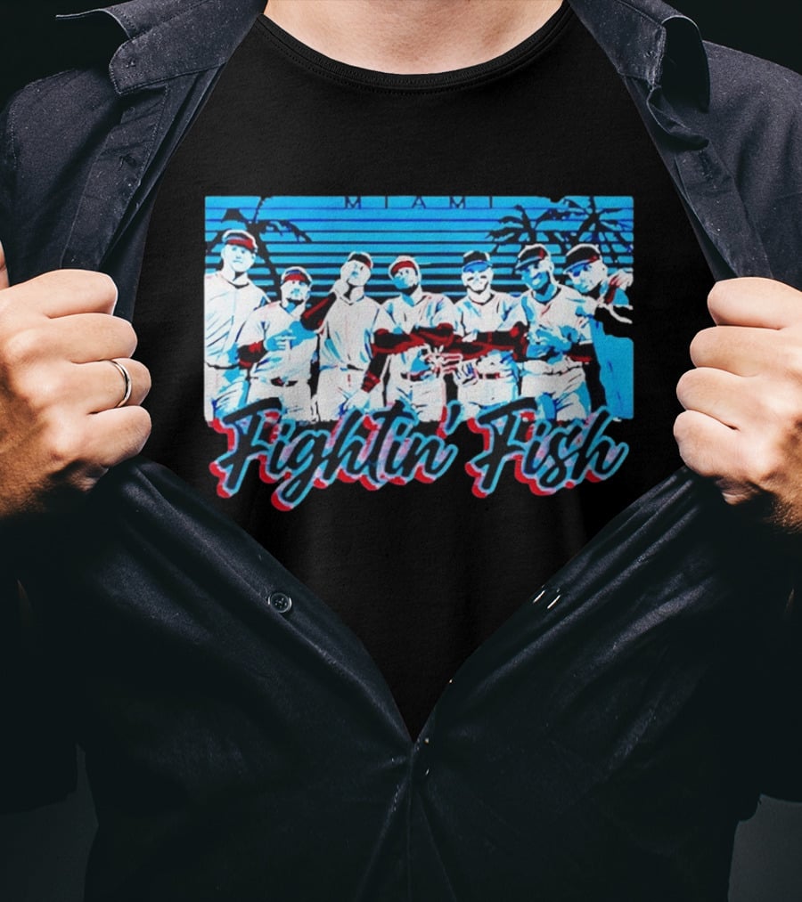 Fightin Fish Miami Marlins Team Lineup T-Shirt