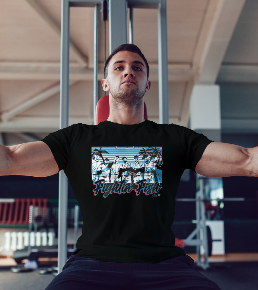 Miami Fightin' Fish Baseball Team Palm Trees T-Shirt
