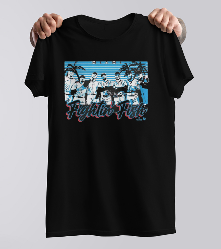 Miami Fightin' Fish Baseball Team Palm Trees T-Shirt