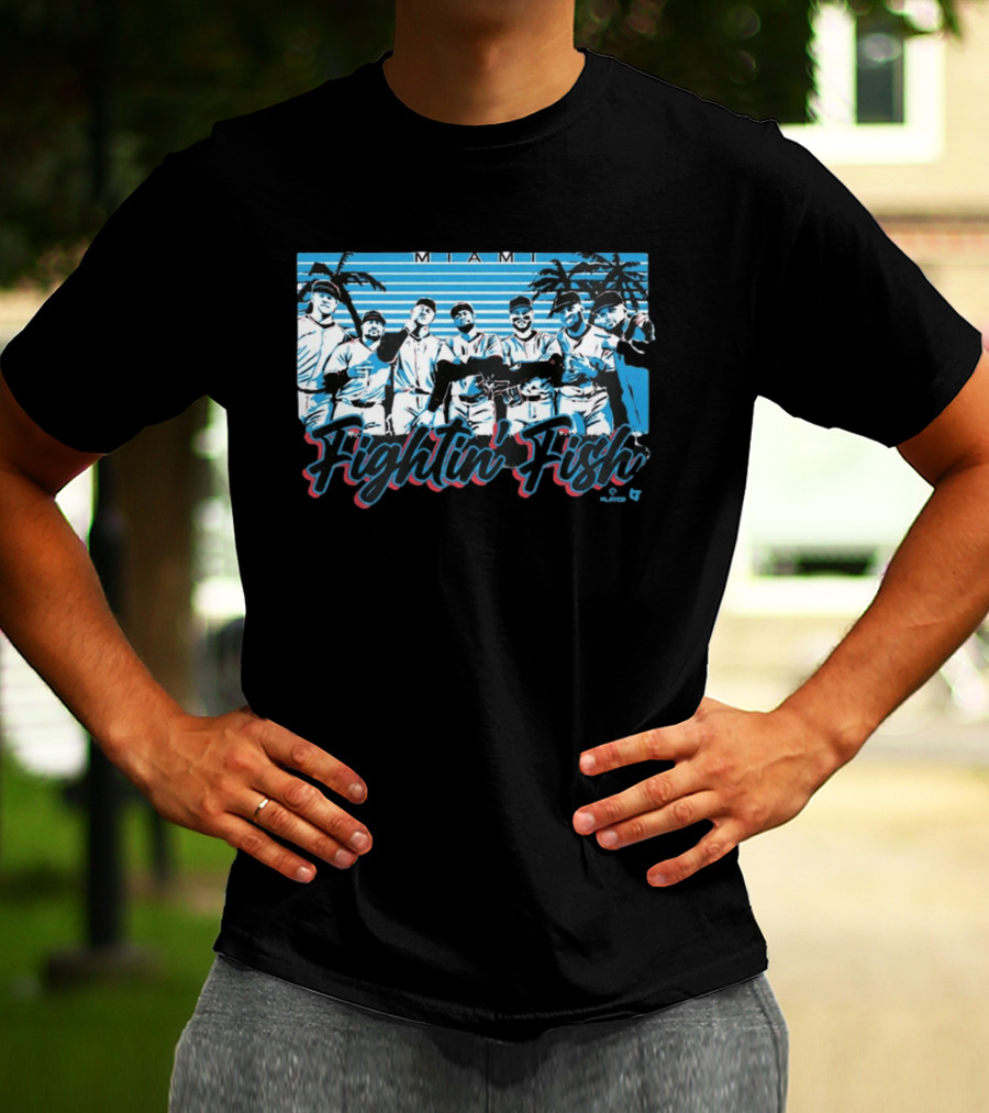Miami Fightin' Fish Baseball Team Palm Trees T-Shirt