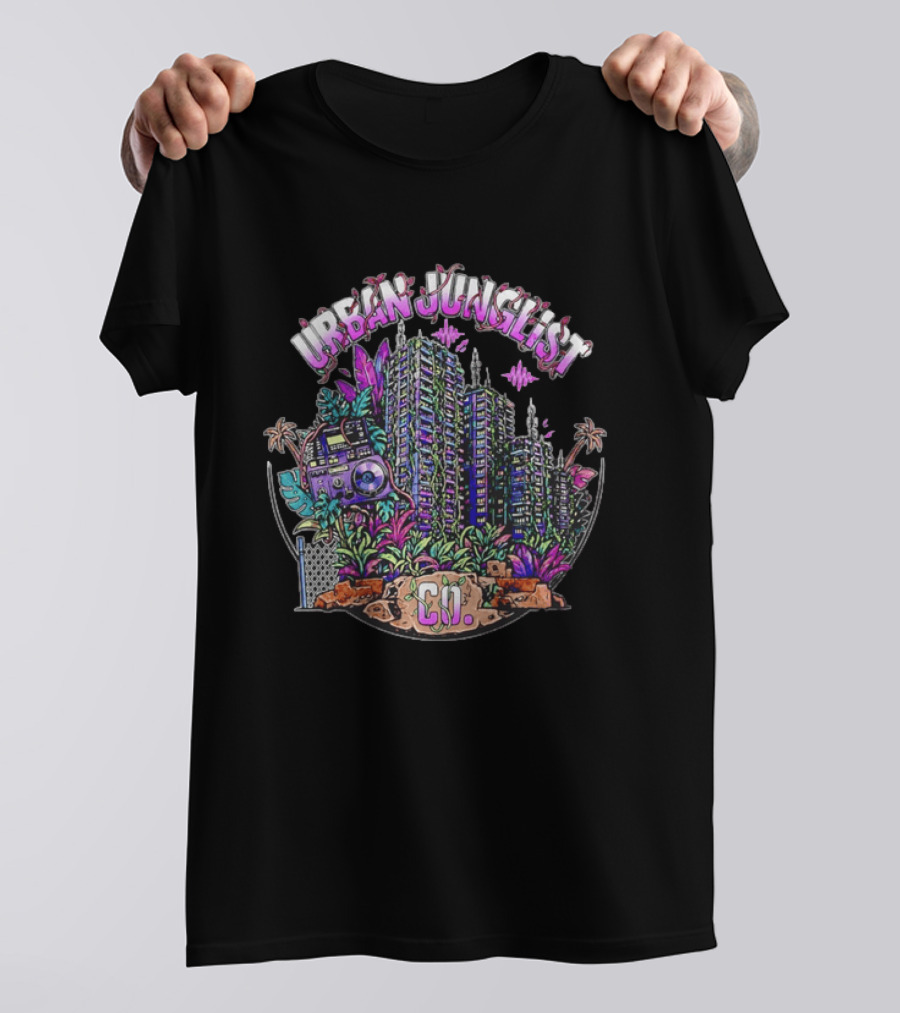 Urban Junglist Co Jungle Cityscape Boombox Vibes T-Shirt