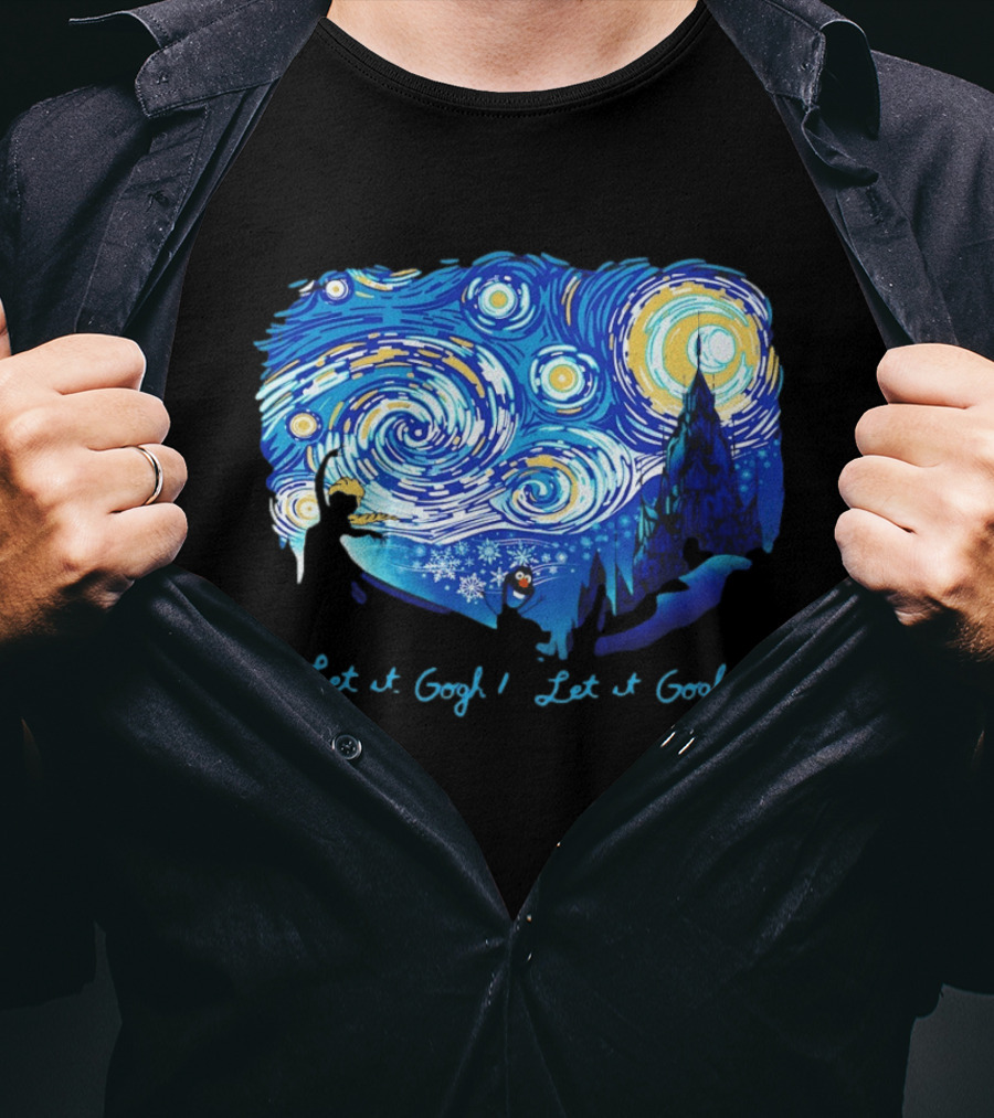 Van Gogh's Starry Night Let It Gogh Frozen T-Shirt