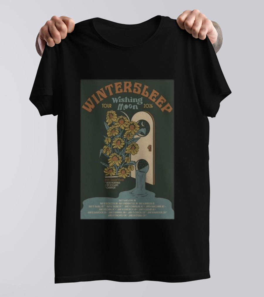 Wintersleep Wishing Moon Tour 2026 Sunflowers Special Guests Dates T-Shirt