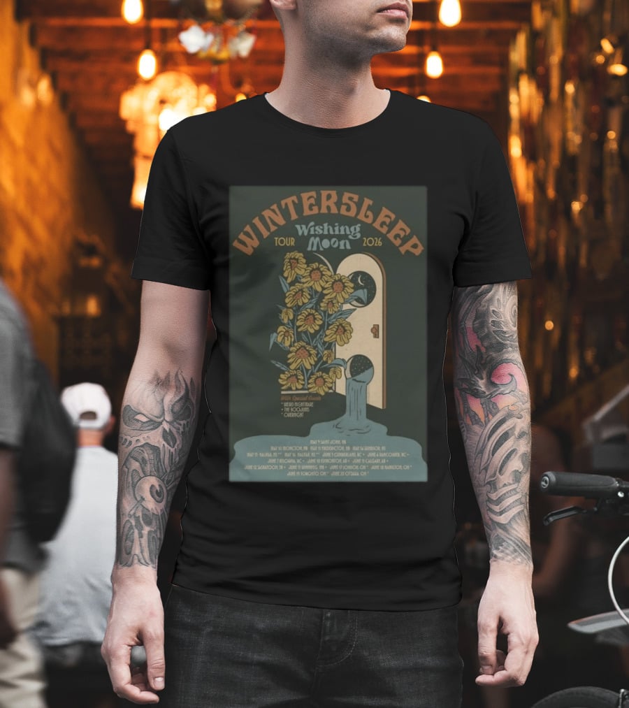 Wintersleep Wishing Moon Tour 2026 Sunflowers Special Guests Dates T-Shirt