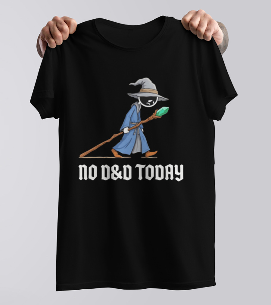 No D&D Today Cartoon Wizard With Staff And Hat T-Shirt
