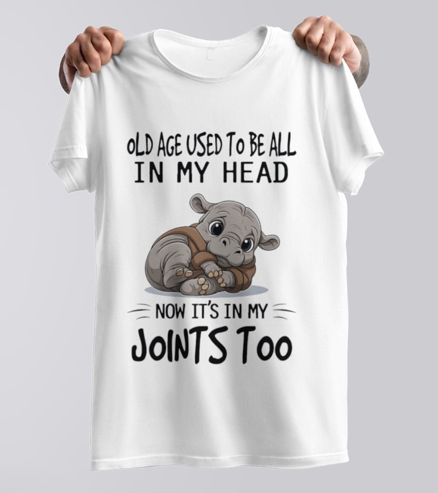 Old Age Used To Be All In My Head Now It's In My Joints Too Cute Hippopotamus T-Shirt