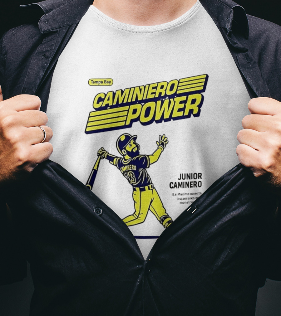 Junior Caminero Tampa Bay Caminero Power Baseball 13 T-Shirt