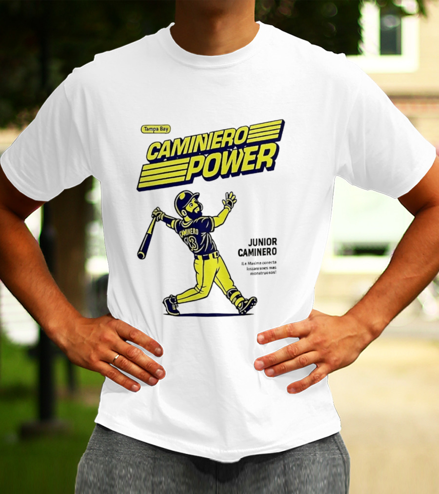 Junior Caminero Tampa Bay Caminero Power Baseball 13 T-Shirt