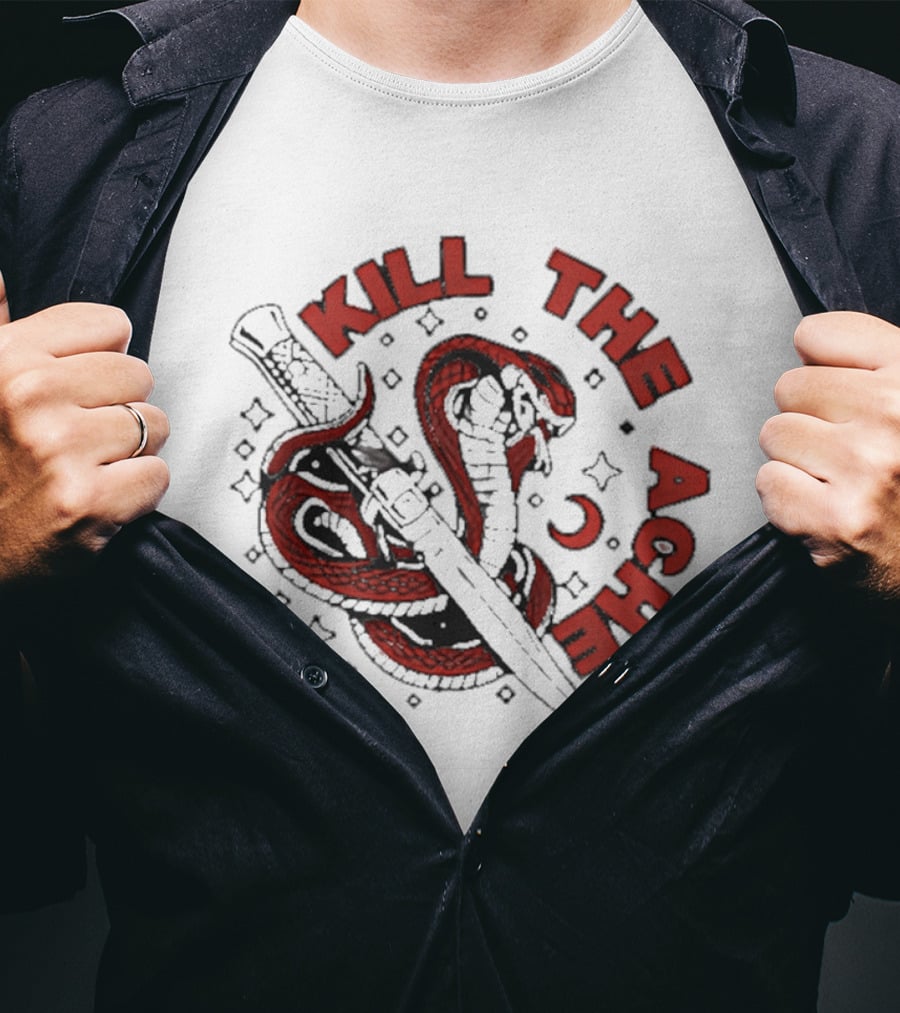 Kill The Ache Snake Knife Crescent Moon Stars T-Shirt
