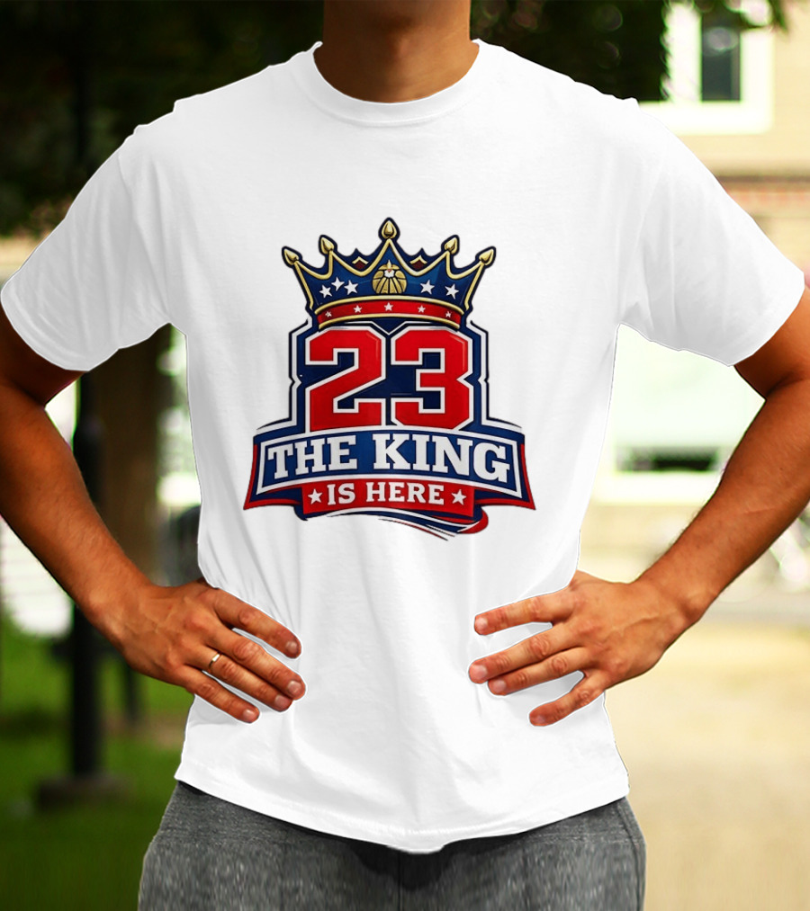 LeBron James 23 The King Is Here Crown Philadelphia 76ers NBA T-Shirt