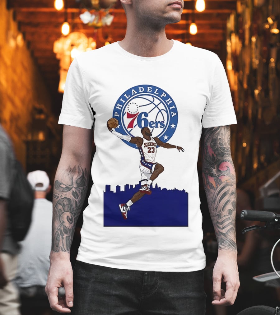 Philadelphia 76ers LeBron James Fly Guy Basketball 6ers T-Shirt