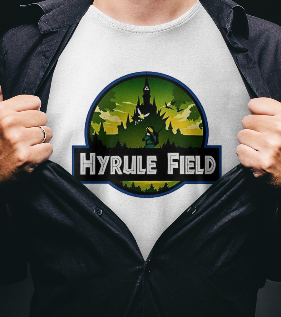 Hyrule Field Link Legend Of Zelda Jurassic Park Fusion T-Shirt