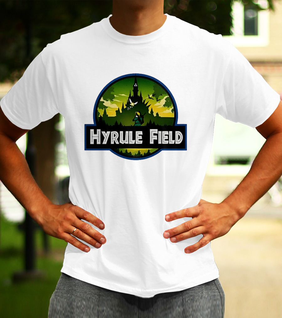 Hyrule Field Link Legend Of Zelda Jurassic Park Fusion T-Shirt
