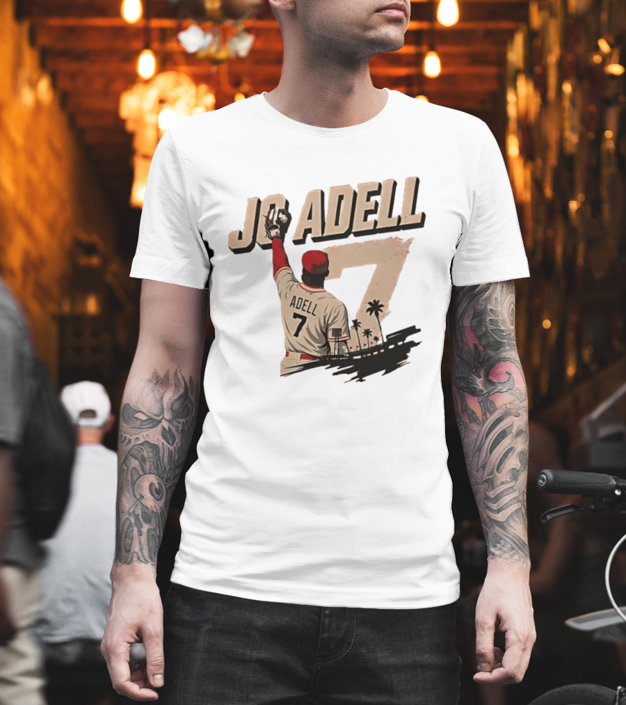 Los Angeles Angels Jo Adell Number 7 Baseball Sports Palm Trees T-Shirt