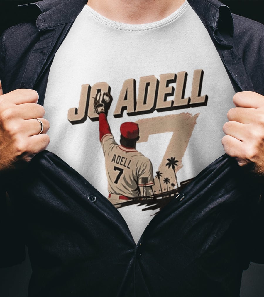 Los Angeles Angels Jo Adell Number 7 Baseball Sports Palm Trees T-Shirt