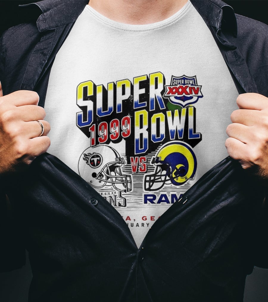 Super Bowl XXXIV 1999 Titans Vs Rams Atlanta Georgia January 30 2000 T-Shirt