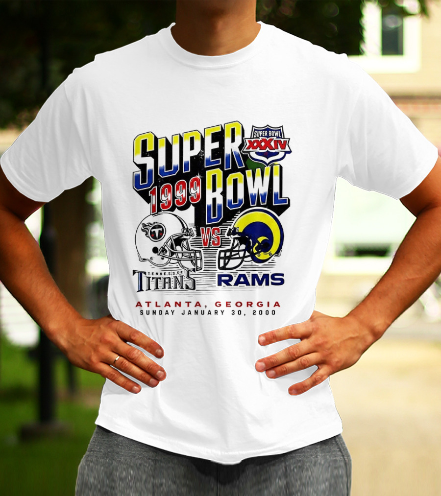 Super Bowl XXXIV 1999 Titans Vs Rams Atlanta Georgia January 30 2000 T-Shirt