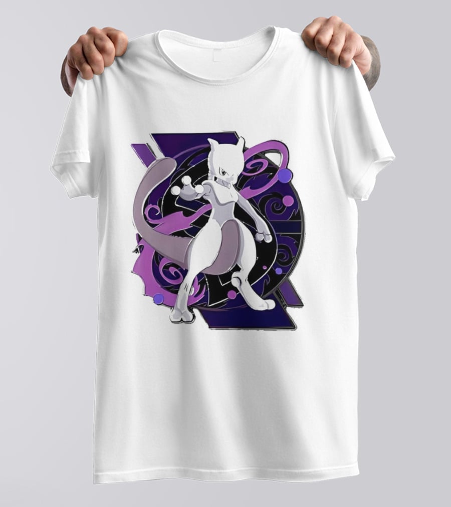 Pokemon Mewtwo Psychic Power Strike Dynamic Pose T-Shirt