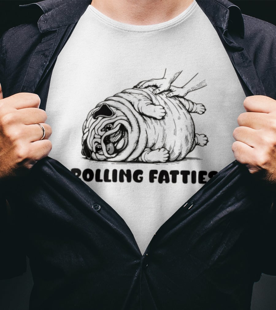 Pug Burrito Rolling Fatties Fun T-Shirt