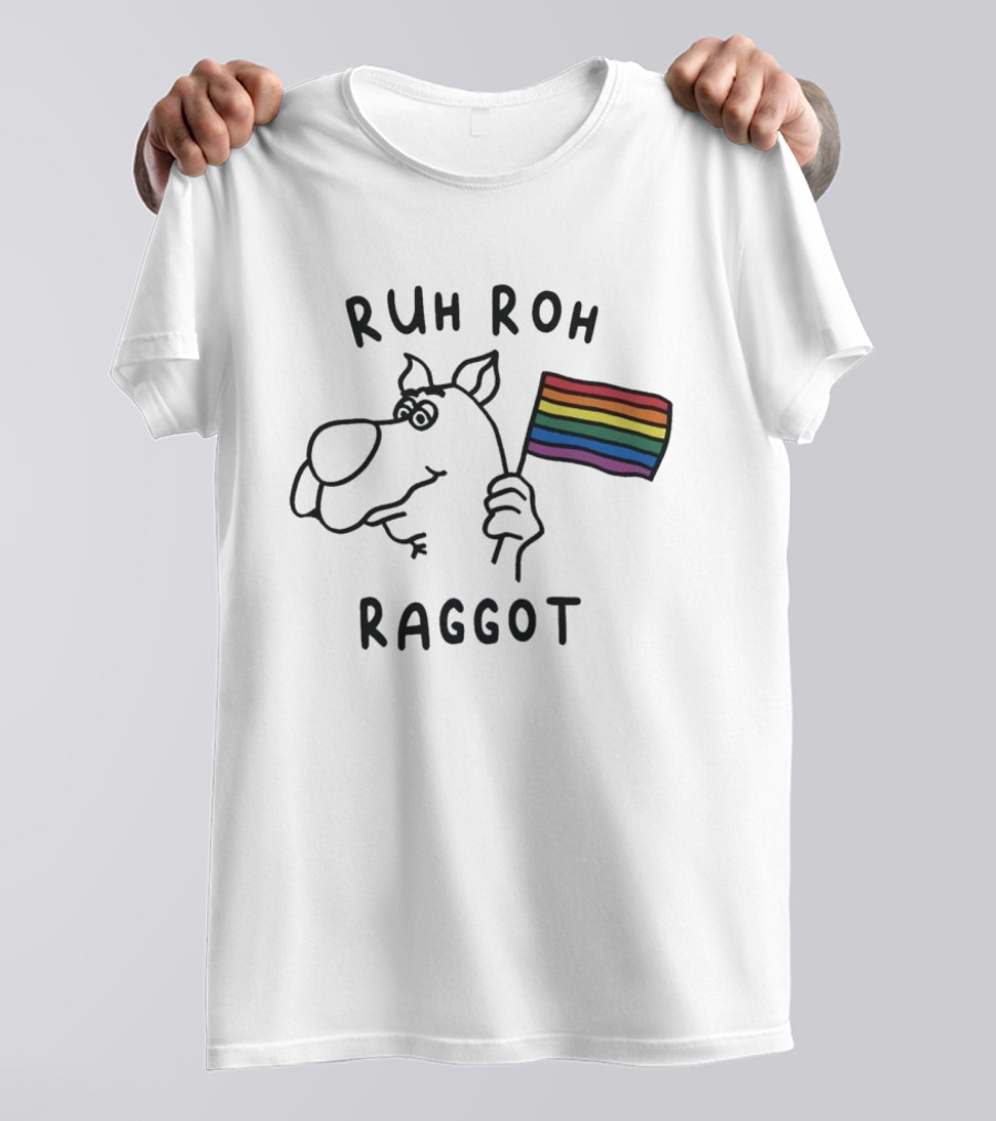 Ruh Roh Raggot Scooby Doo Rainbow Pride Flag T-Shirt