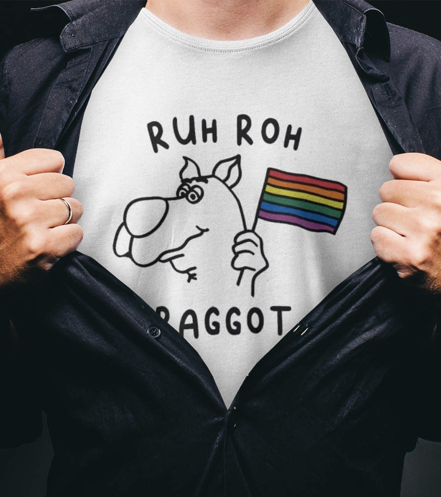 Ruh Roh Raggot Scooby Doo Rainbow Pride Flag T-Shirt