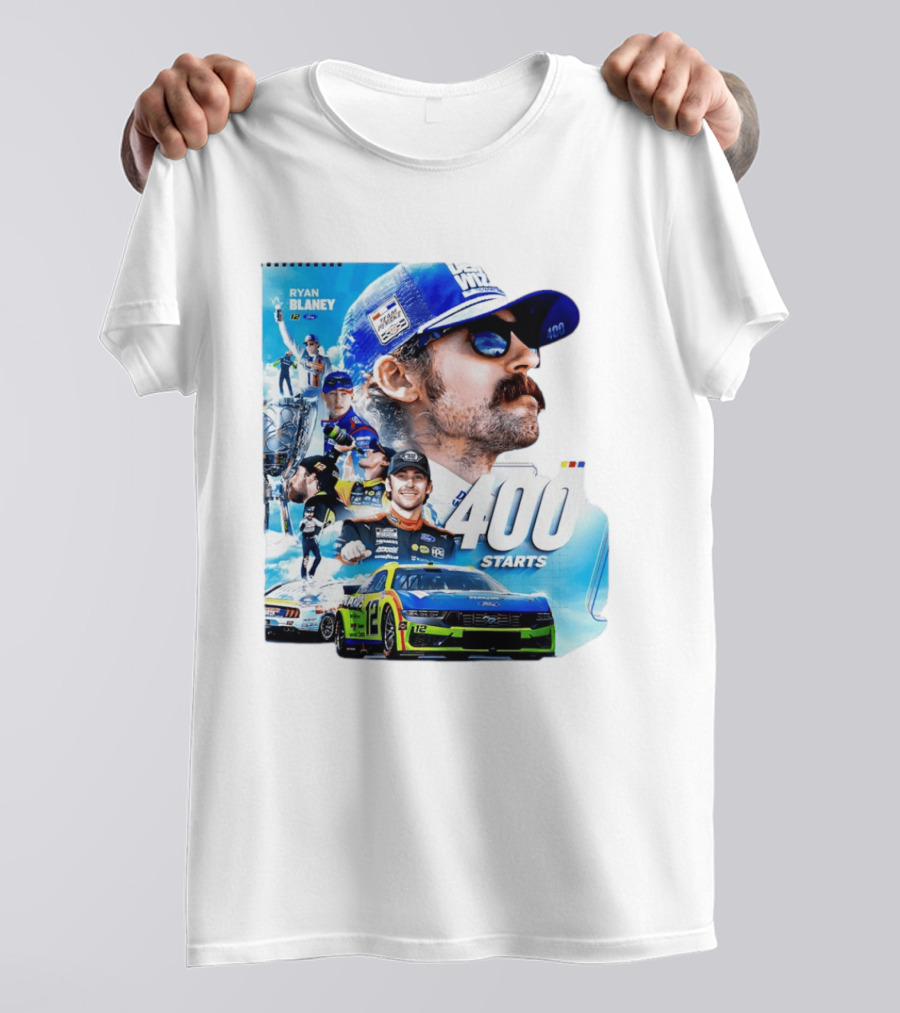 Ryan Blaney 400 Starts Team Penske NASCAR Racing Achievement 2026 T-Shirt