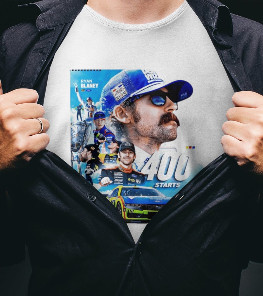 Ryan Blaney 400 Starts Team Penske NASCAR Racing Achievement 2026 T-Shirt