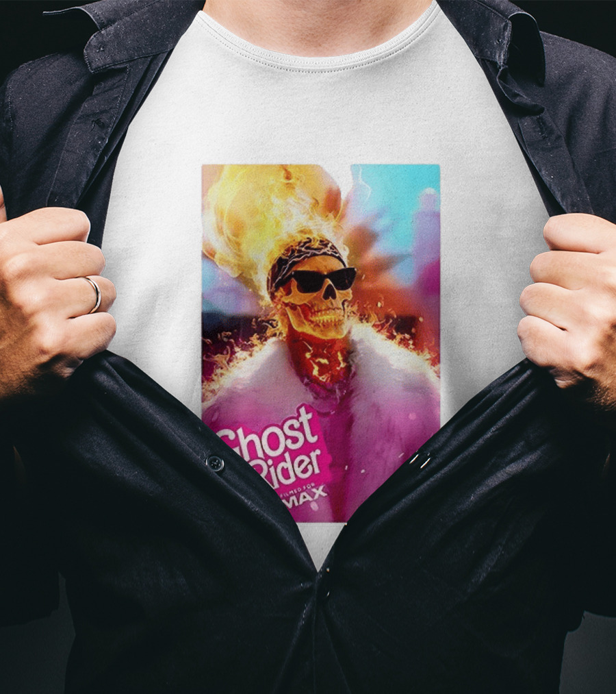 Ghost Rider Filmed For IMAX Flaming Skull T-Shirt