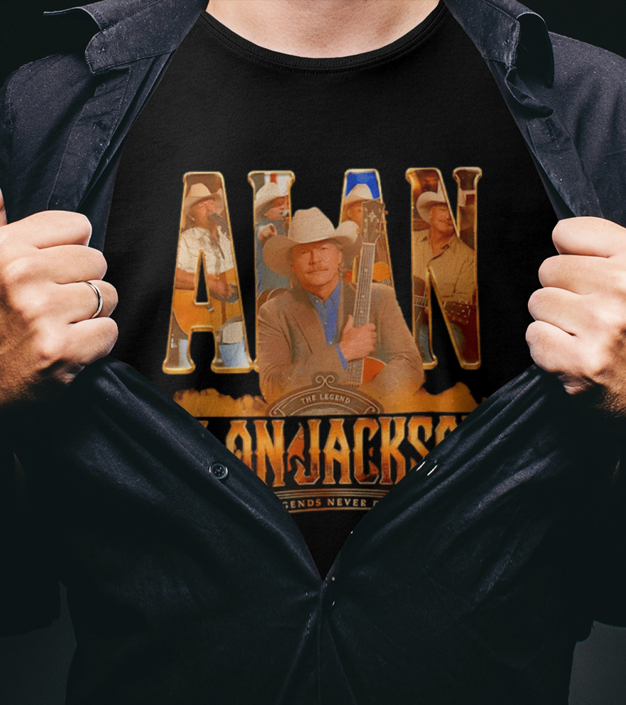 Alan Jackson The Legend Legends Never Die Country Music T-Shirt
