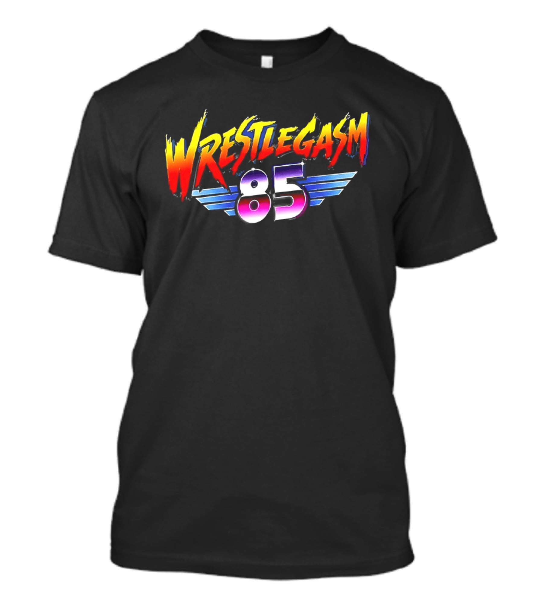 Barrett Pfeiffer Wrestlegasm 85 Retro Style Font Winged T-Shirt