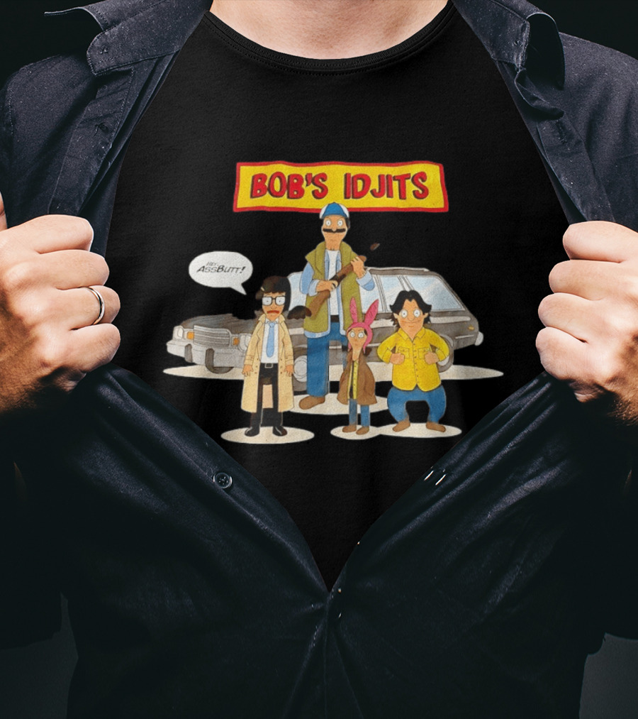 Bob's Idjits Hey Assbutt Cartoon Mashup T-Shirt